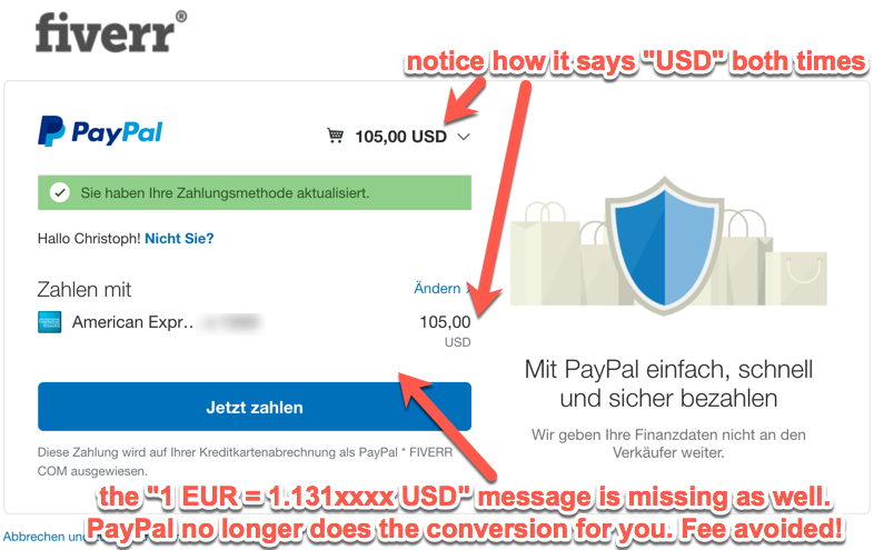 Avoiding PayPal hidden charges