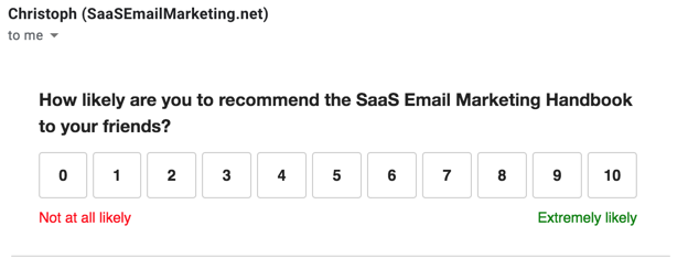 Collecting testimonials with Net Promoter Score email surveys